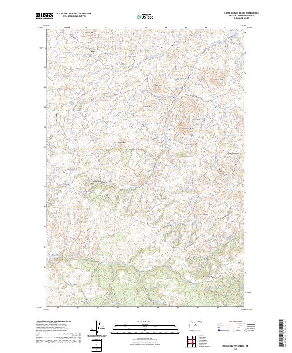US Topo 7.5-minute map for Horse Heaven Creek OR