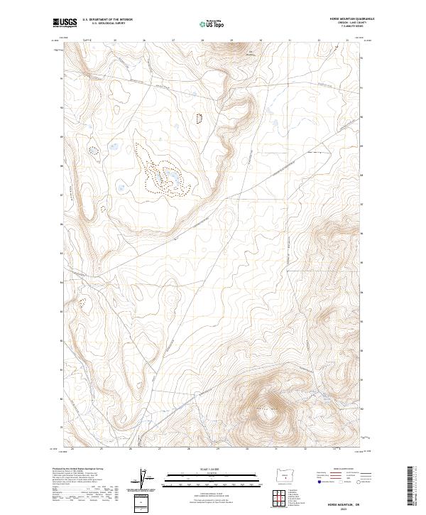US Topo 7.5-minute map for Horse Mountain OR