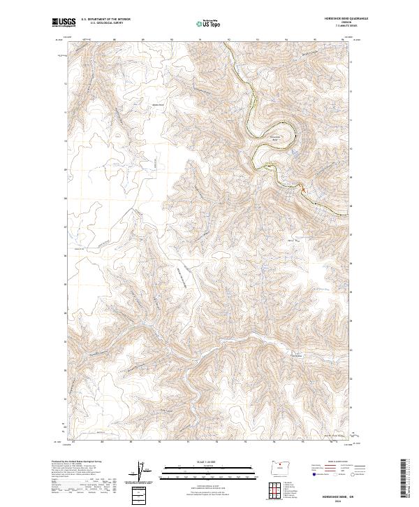 US Topo 7.5-minute map for Horseshoe Bend OR