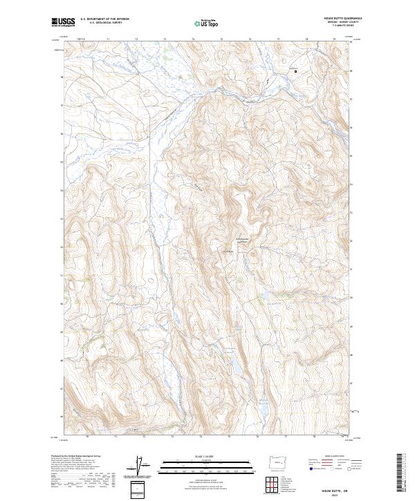 US Topo 7.5-minute map for House Butte OR