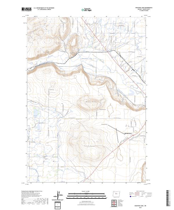 US Topo 7.5-minute map for Houston Lake OR