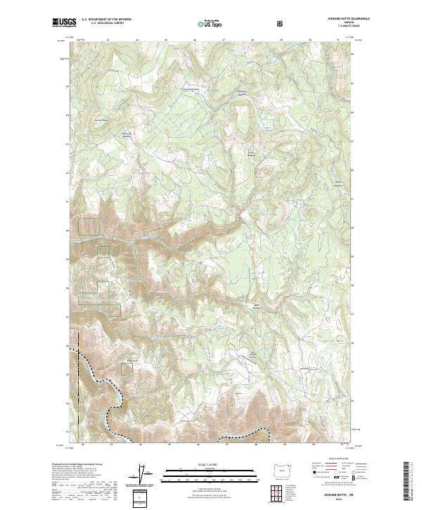 US Topo 7.5-minute map for Howard Butte OR
