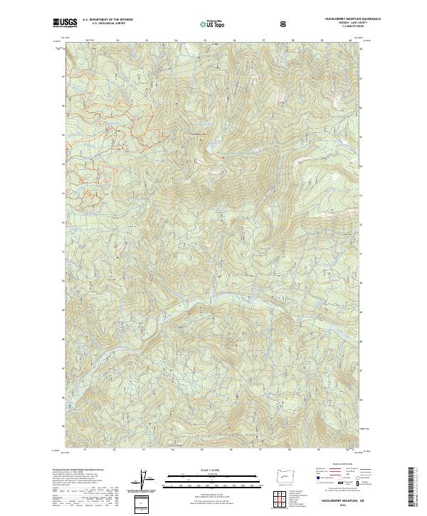 US Topo 7.5-minute map for Huckleberry Mountain OR