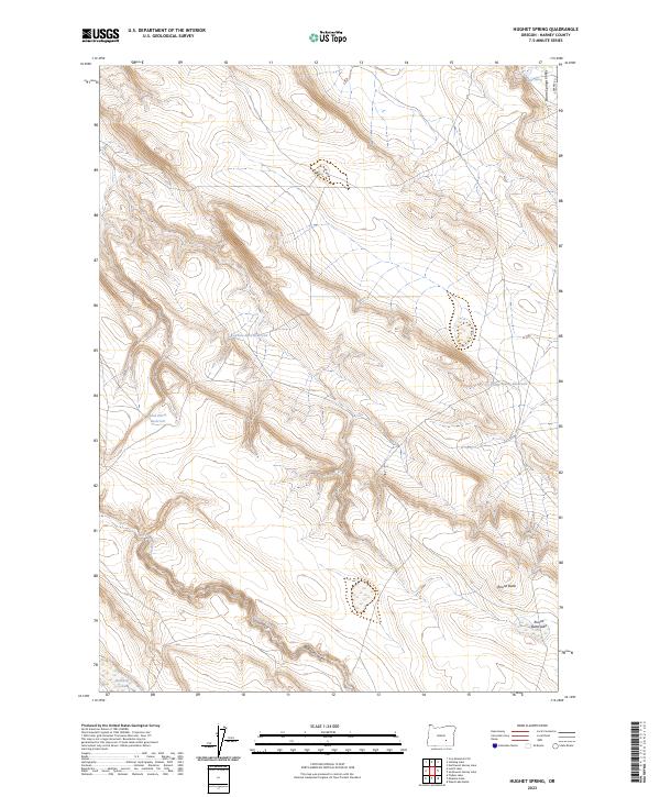 US Topo 7.5-minute map for Hughet Spring OR