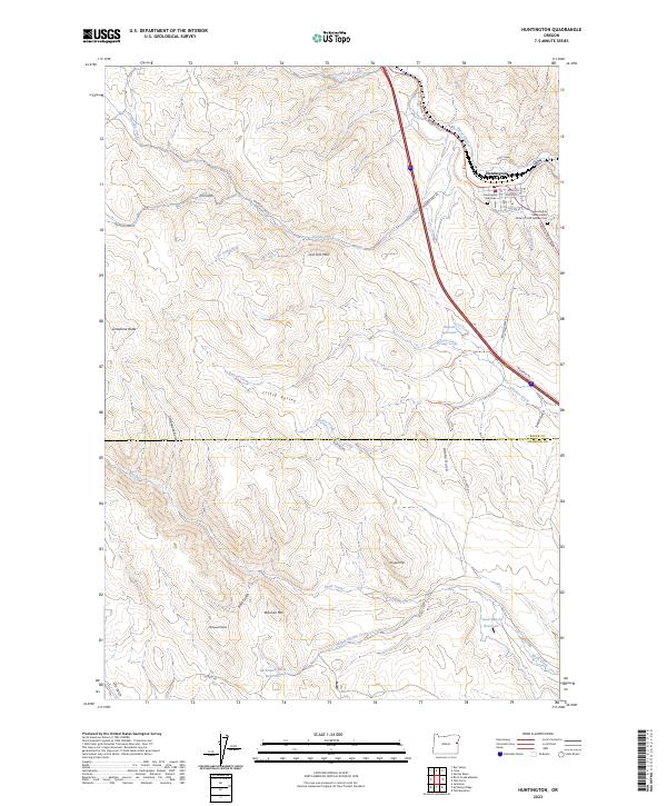 US Topo 7.5-minute map for Huntington OR