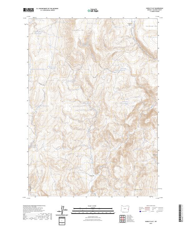 US Topo 7.5-minute map for Hurley Flat OR