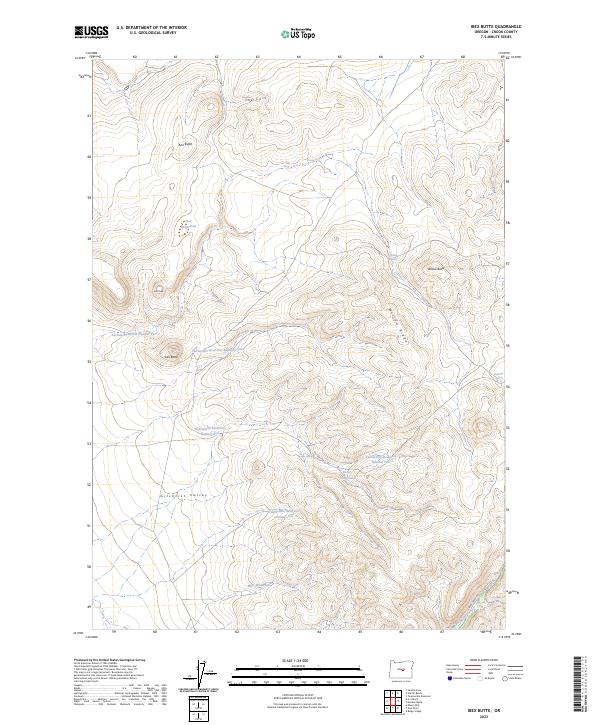 US Topo 7.5-minute map for Ibex Butte OR