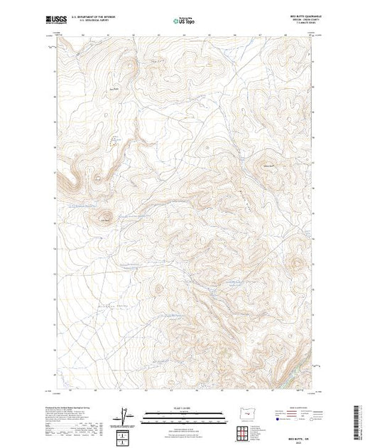 US Topo 7.5-minute map for Ibex Butte OR – American Map Store