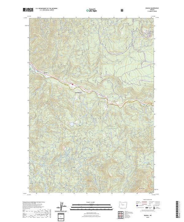 US Topo 7.5-minute map for Idanha OR
