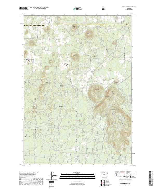 US Topo 7.5-minute map for Indian Butte OR