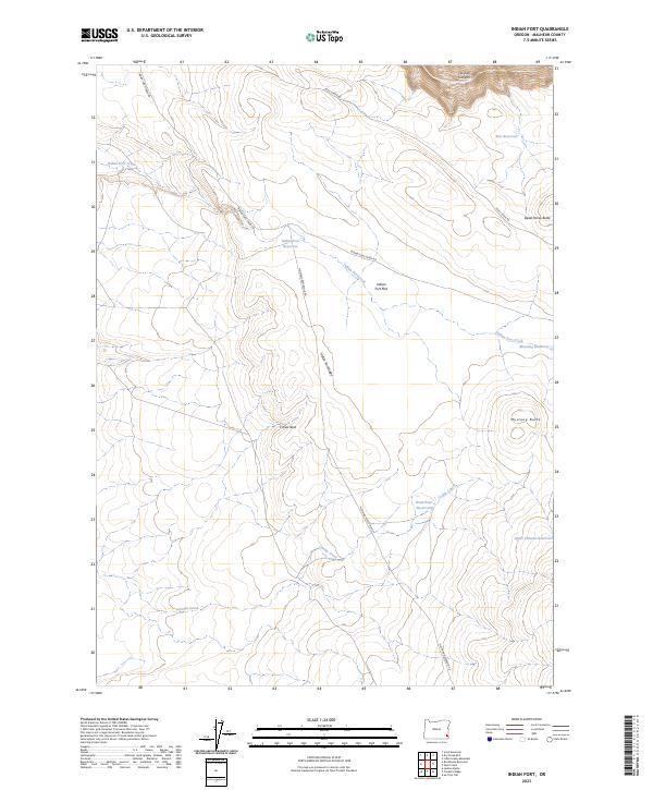 US Topo 7.5-minute map for Indian Fort OR