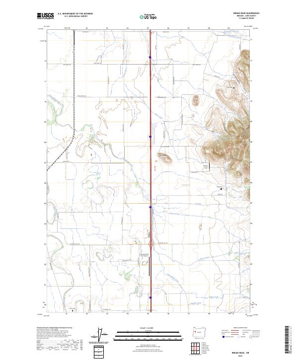 US Topo 7.5-minute map for Indian Head OR