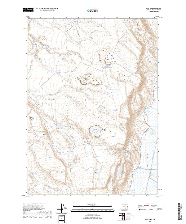 US Topo 7.5-minute map for Irish Lake OR