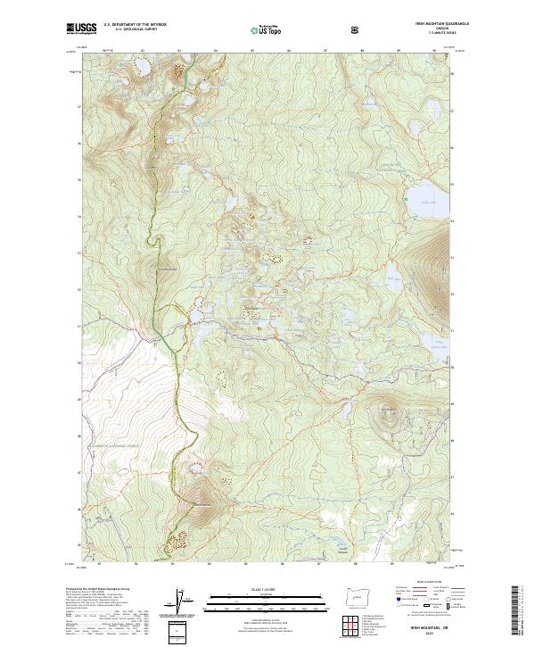 US Topo 7.5-minute map for Irish Mountain OR