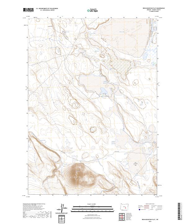 US Topo 7.5-minute map for Iron Mountain Flat OR