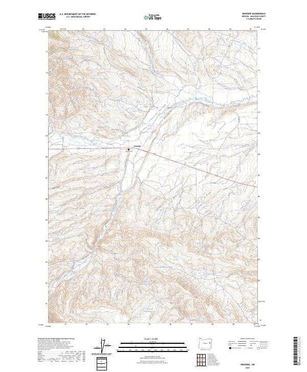 US Topo 7.5-minute map for Ironside OR