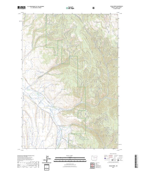 US Topo 7.5-minute map for Isham Creek OR
