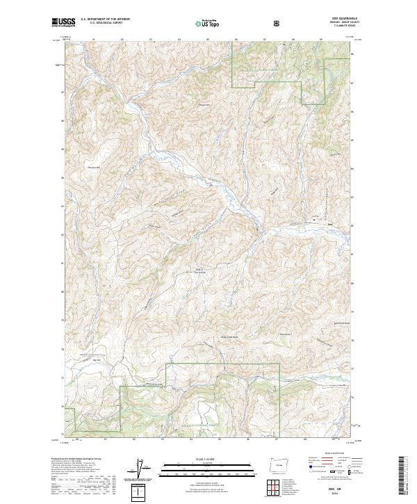 US Topo 7.5-minute map for Izee OR