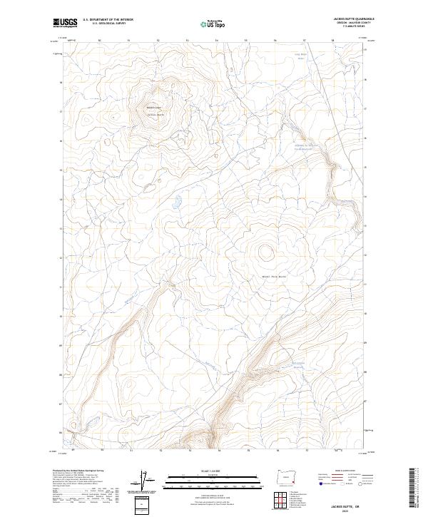 US Topo 7.5-minute map for Jackies Butte OR