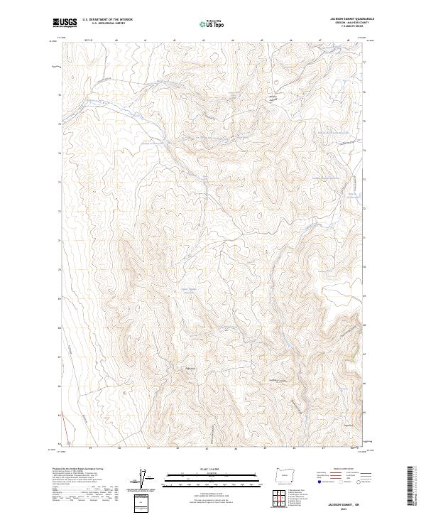 US Topo 7.5-minute map for Jackson Summit OR