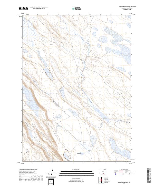 US Topo 7.5-minute map for Jacobs Reservoir OR