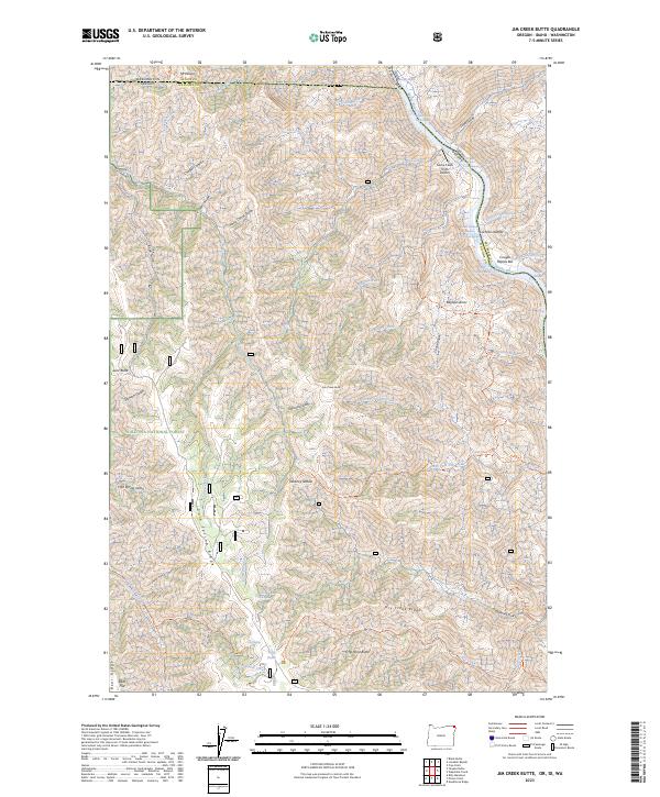 US Topo 7.5-minute map for Jim Creek Butte ORIDWA
