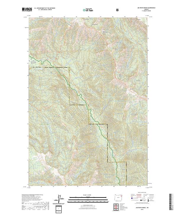 US Topo 7.5-minute map for Jim White Ridge OR
