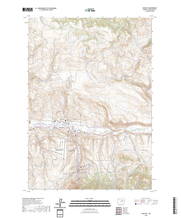 US Topo 7.5-minute map for John Day OR