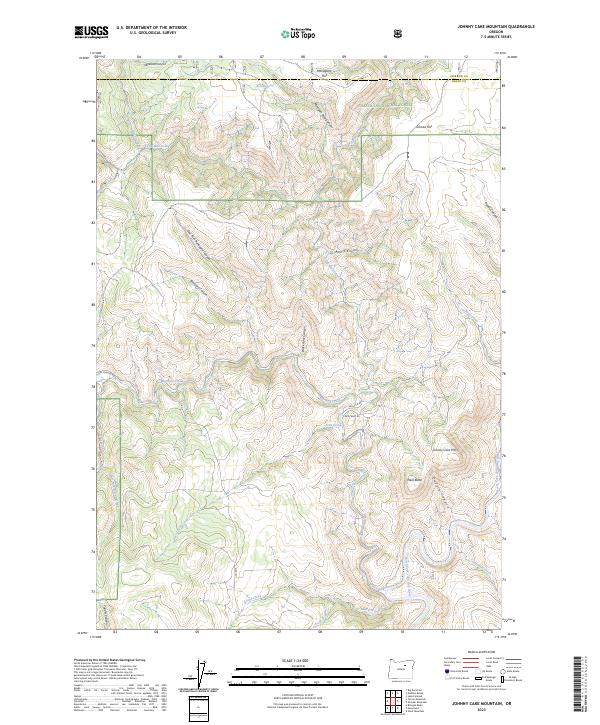 US Topo 7.5-minute map for Johnny Cake Mountain OR