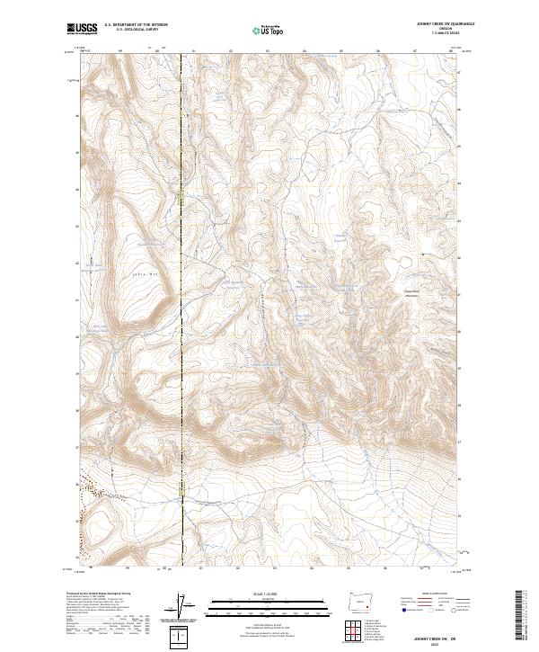 US Topo 7.5-minute map for Johnny Creek SW OR