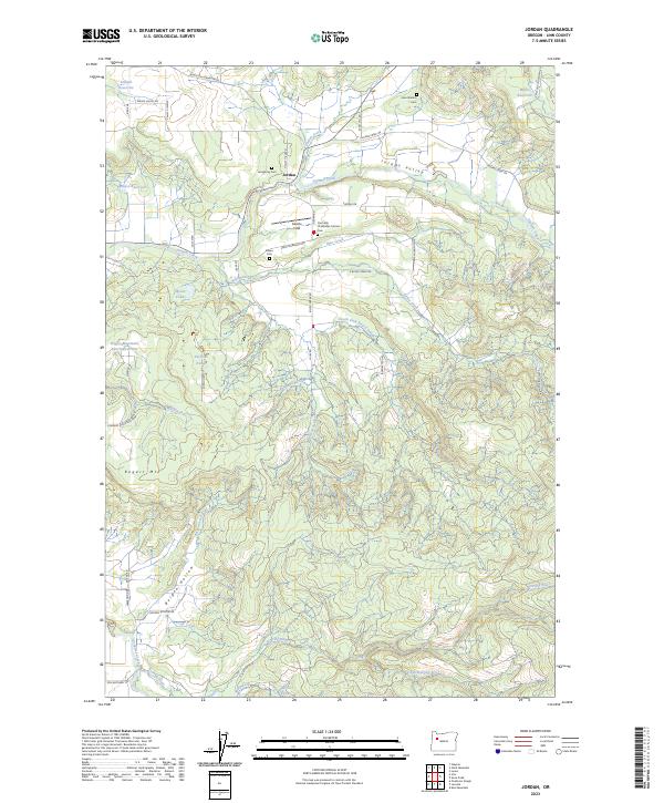 US Topo 7.5-minute map for Jordan OR