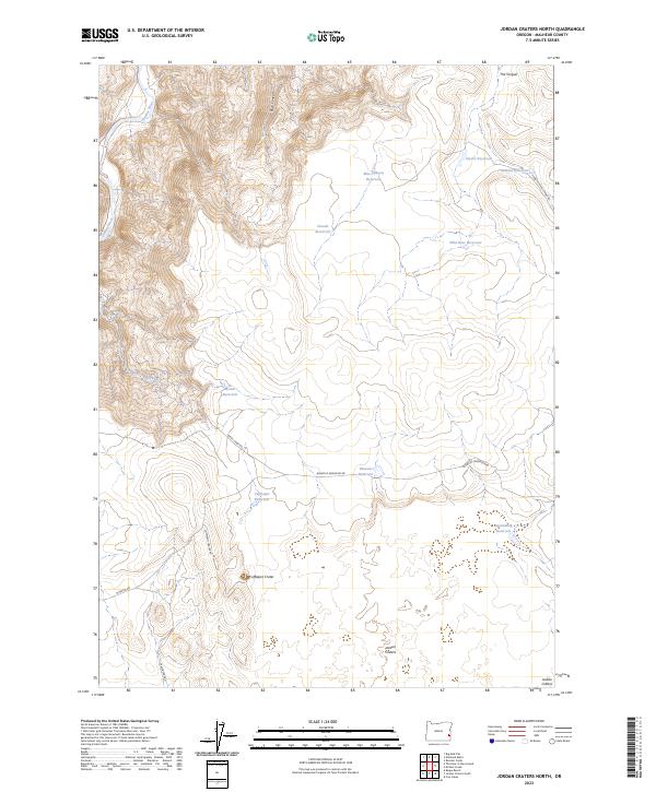 US Topo 7.5-minute map for Jordan Craters North OR