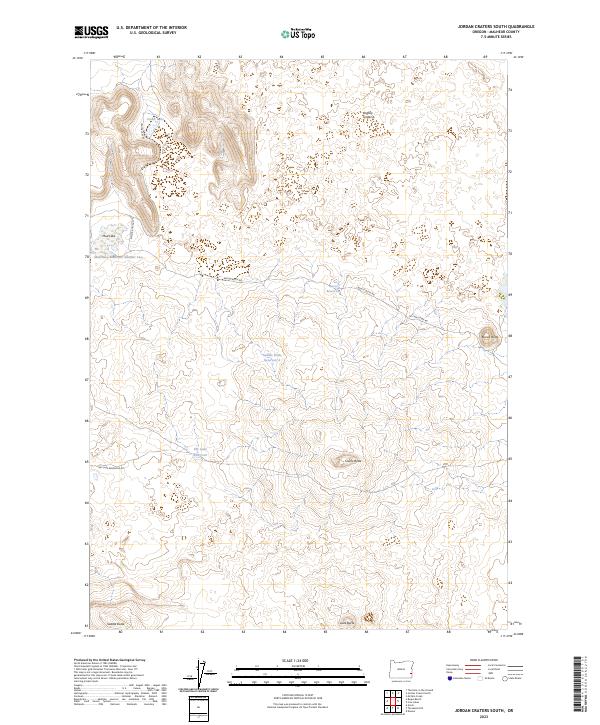 US Topo 7.5-minute map for Jordan Craters South OR