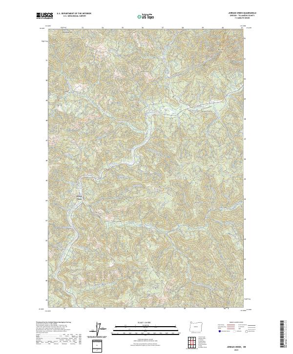 US Topo 7.5-minute map for Jordan Creek OR