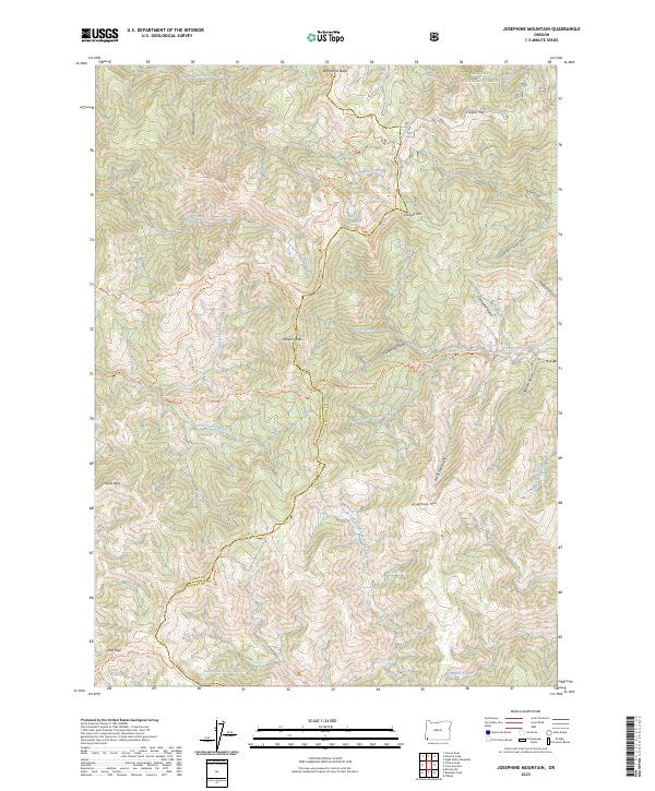 US Topo 7.5-minute map for Josephine Mountain OR