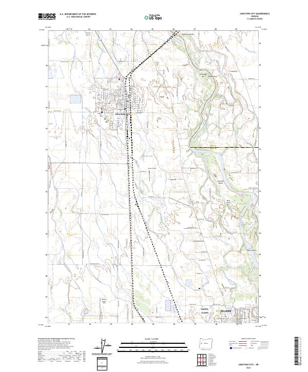 US Topo 7.5-minute map for Junction City OR