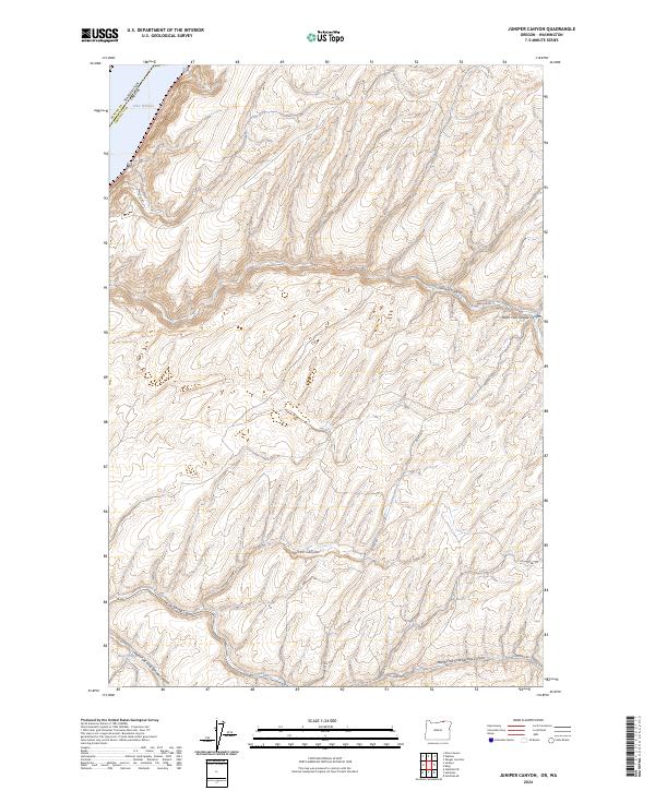 US Topo 7.5-minute map for Juniper Canyon ORWA