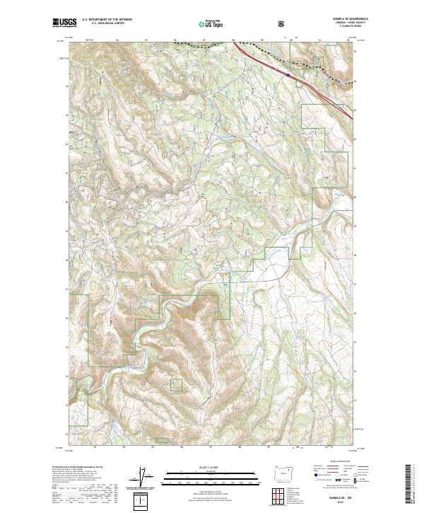 US Topo 7.5-minute map for Kamela SE OR
