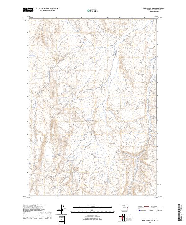 US Topo 7.5-minute map for Kane Spring Gulch OR