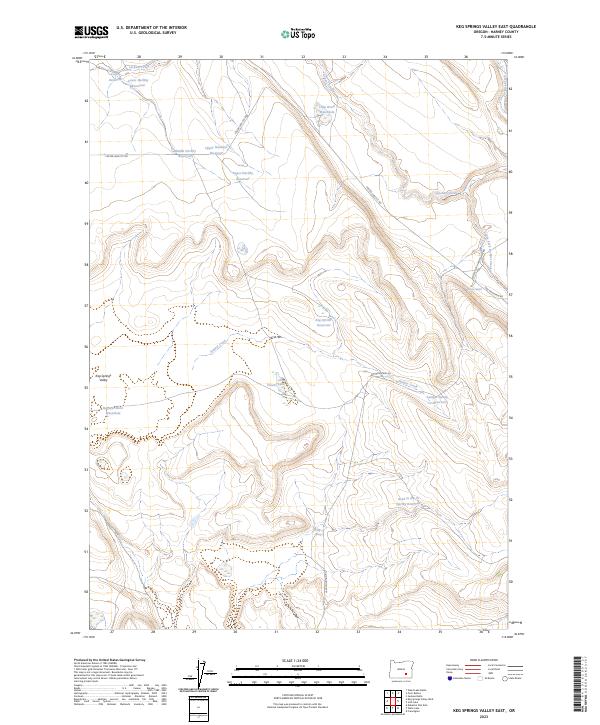 US Topo 7.5-minute map for Keg Springs Valley East OR