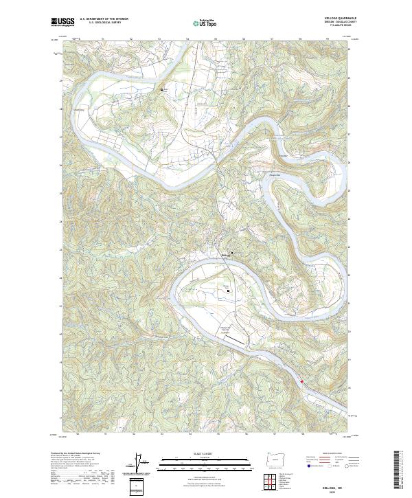 US Topo 7.5-minute map for Kellogg OR