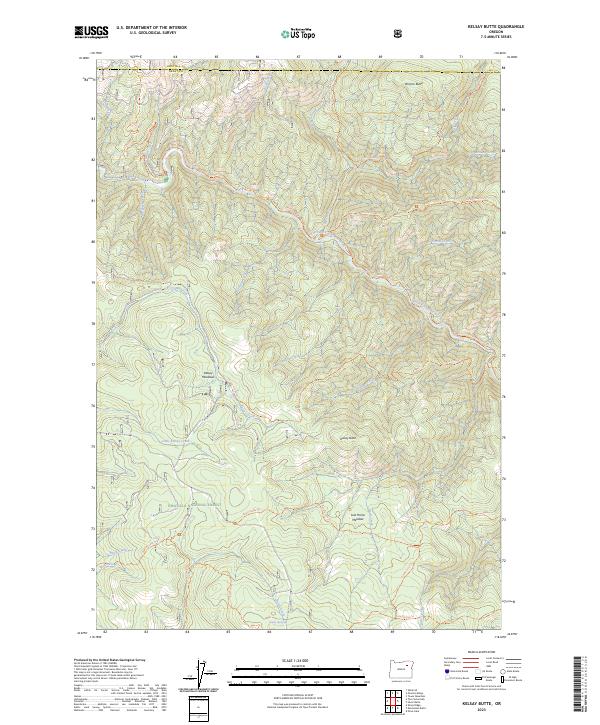 US Topo 7.5-minute map for Kelsay Butte OR