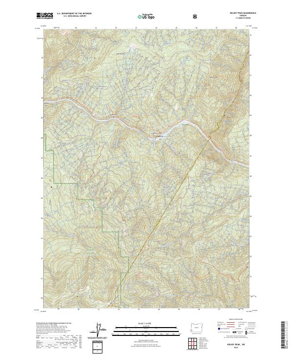 US Topo 7.5-minute map for Kelsey Peak OR