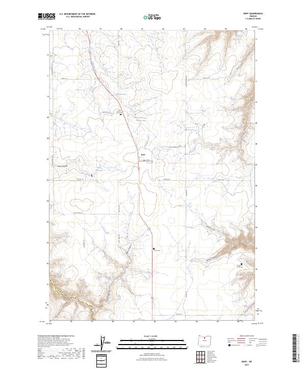 US Topo 7.5-minute map for Kent OR