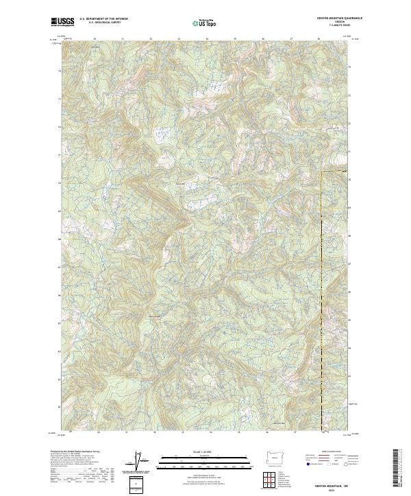 US Topo 7.5-minute map for Kenyon Mountain OR