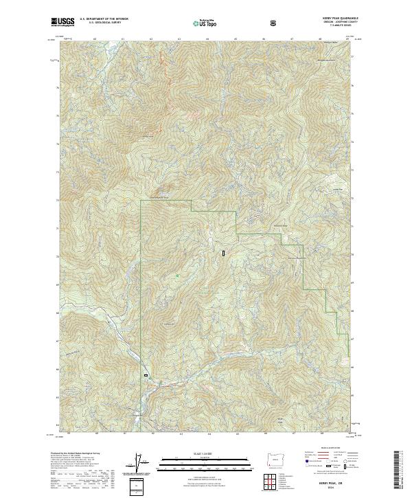 US Topo 7.5-minute map for Kerby Peak OR