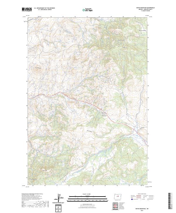 US Topo 7.5-minute map for Keyes Mountain OR