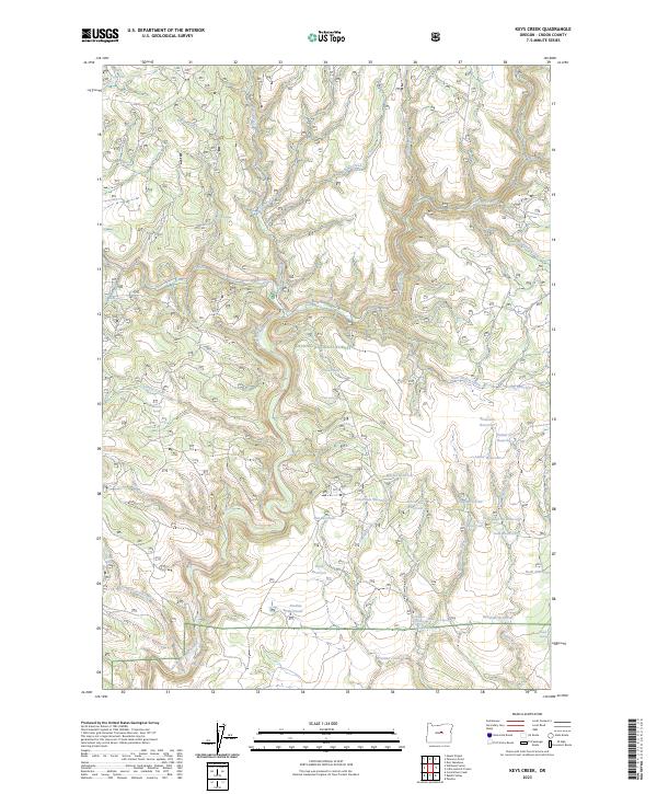 US Topo 7.5-minute map for Keys Creek OR