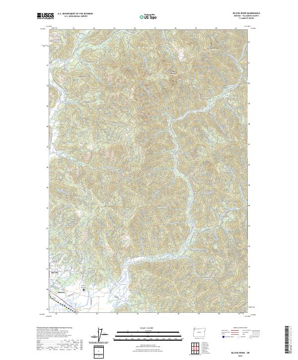 US Topo 7.5-minute map for Kilchis River OR