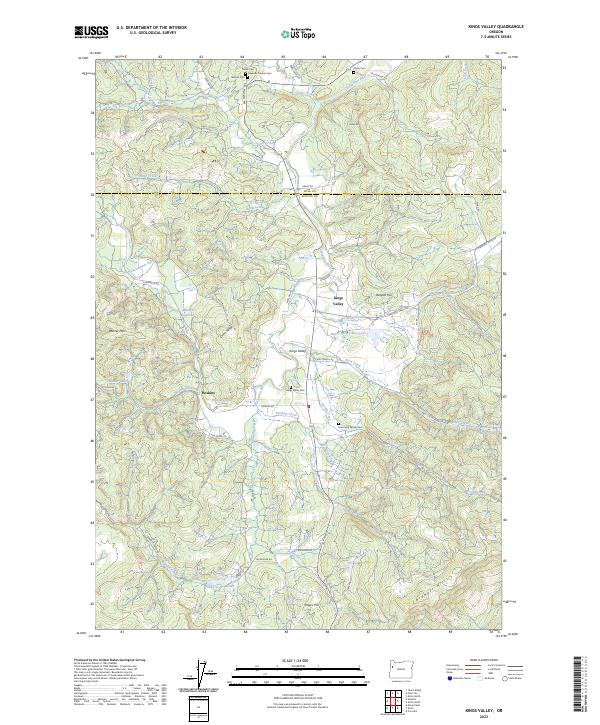 US Topo 7.5-minute map for Kings Valley OR